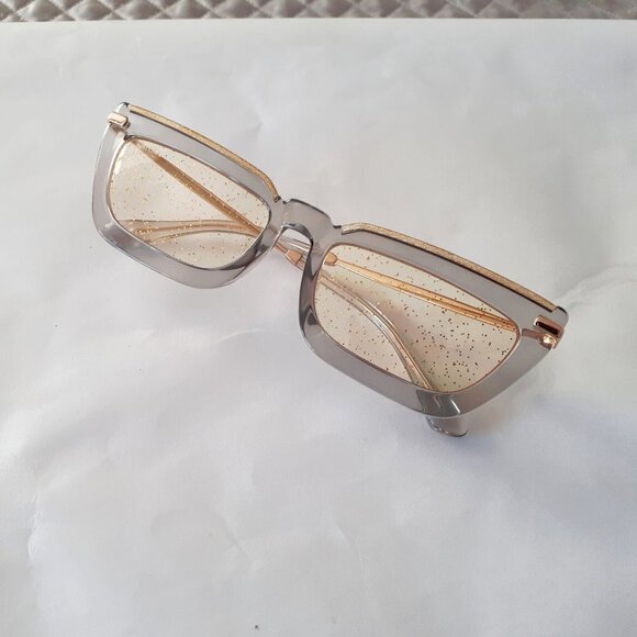 NWOT Jimmy Choo Vela gold glitter lens sunglasses - Picture 7 of 12